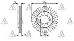 FREN DİSKİ PICKUP  98-06 D-22 4x2 / ÖN HAVALI 260-6