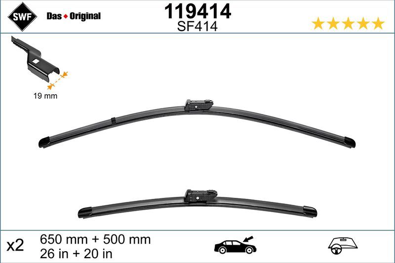 BMW G05-G07 ÖN SİLECEK SETİ (65-50CM) 61619466377