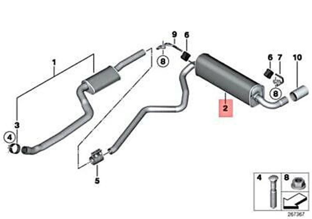 SUSTURUCU ARKA F20 BMW 18307646032