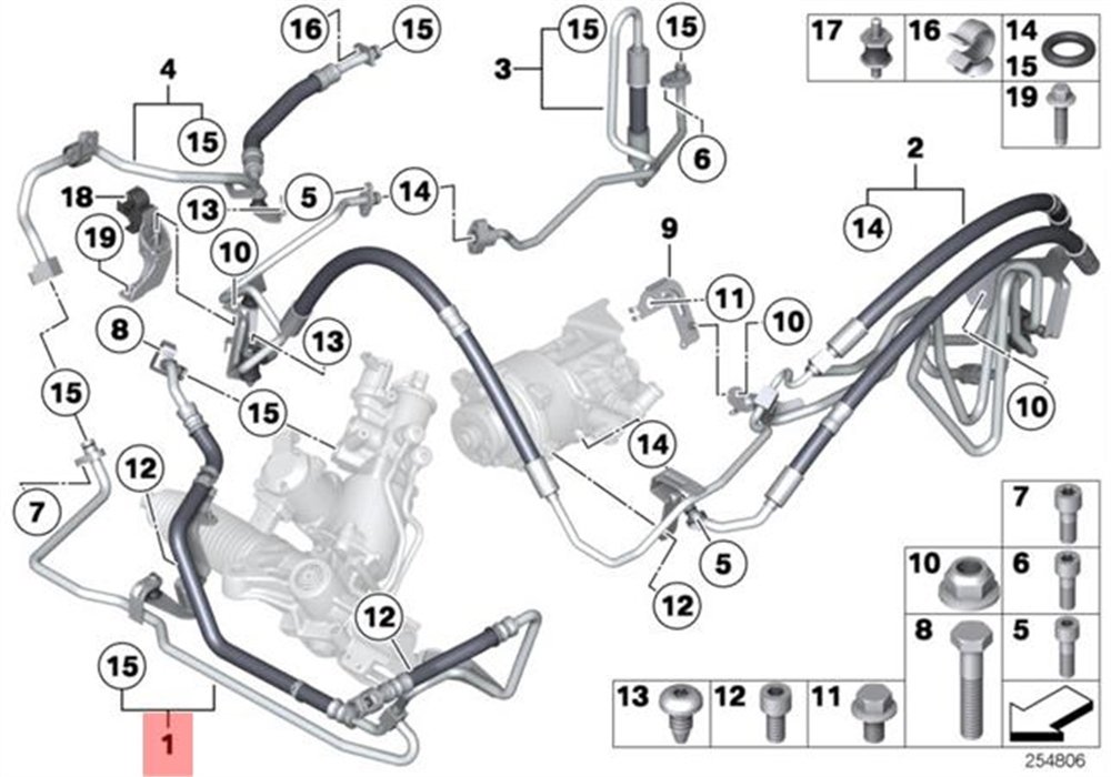 DİREKSİYON YAĞ BORUSU F01/F02 BMW 32416789452