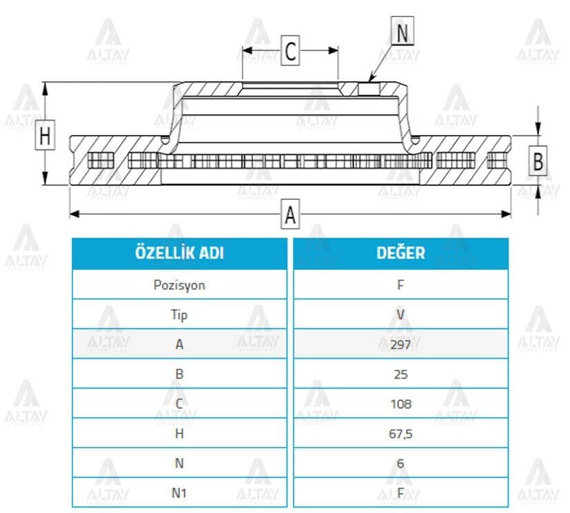 Fren Diski Hılux 06-19 Pıckup 4X4 / Ön Havalı 297-6 435120K060