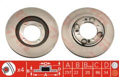 FREN DISKI ON ELANTRA 01-03 / MATRIX 01-    257mm  4 BIJON 51712-2D310 - 51712-2D300