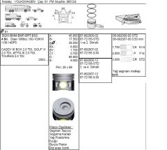 Vw Caddy Iıı - Bmm  2,0  1,2 Sil Std 038107065Kk 038107065He 038107065Kj 038107065Kk