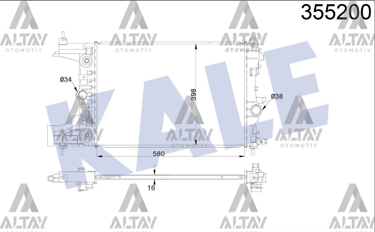 RADYATÖR SU ASTRA J 09-16 / CRUZE 09-14 / 1.4-1.6 (AT) BRAZING
