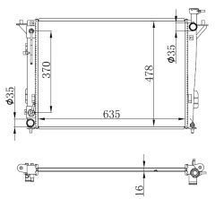 SU RADYATORU IX35 / SPORTAGE 11=>     BENZINLI  - OTOMATIK  - 635x478x16 25310-2S550
