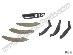 Kapı Tutamak Seti X5:E70+LCI X6:E71 Ön&Arka; (Krema) Deri Kaplamalı - 51416975591L7