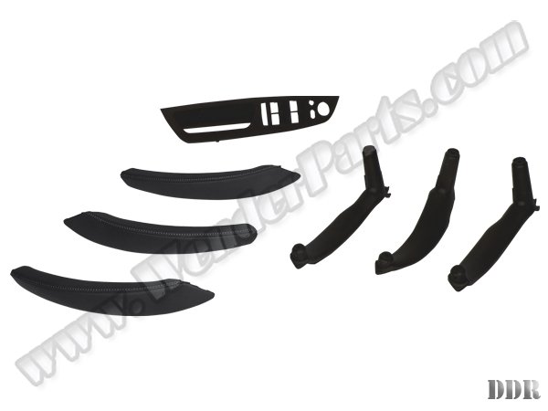 Kapı Tutamak Seti X5:E70+LCI X6:E71 Ön&Arka; (Siyah) Deri Kaplamalı - 51416975791L7