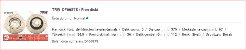M.BENZ W166 ÖN DİSK DELİKLİ ( ADET) A1664210912