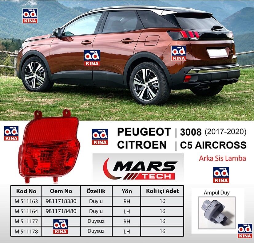 M511178 ARKA SİS FARI SOL P3008 (17 20) C5 AIRCROSS (DUYSUZ)