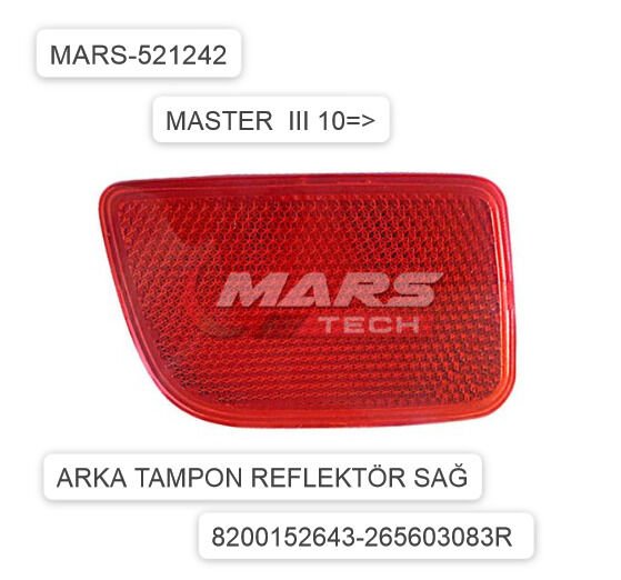 TAMPON REFLEKTÖRÜ ARKA SOL 521242 MASTER III 10 >