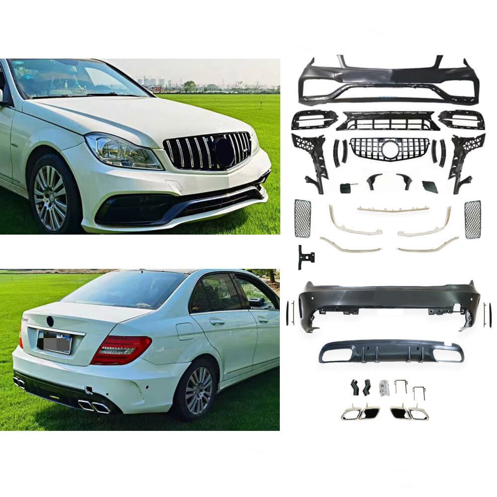 Gövde Kiti W204 (Ön:PDCsiz, Arka:PDCli, F.Yık-lı, 2-Çıkış, Panj-lu, Egz.Uçlu) -W205 AMG-Look- 2011-1 ---