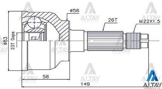 Aks Kafası Dış 626 88-92 1.6 / Sephıa 1.8 26X56X23 G01325500