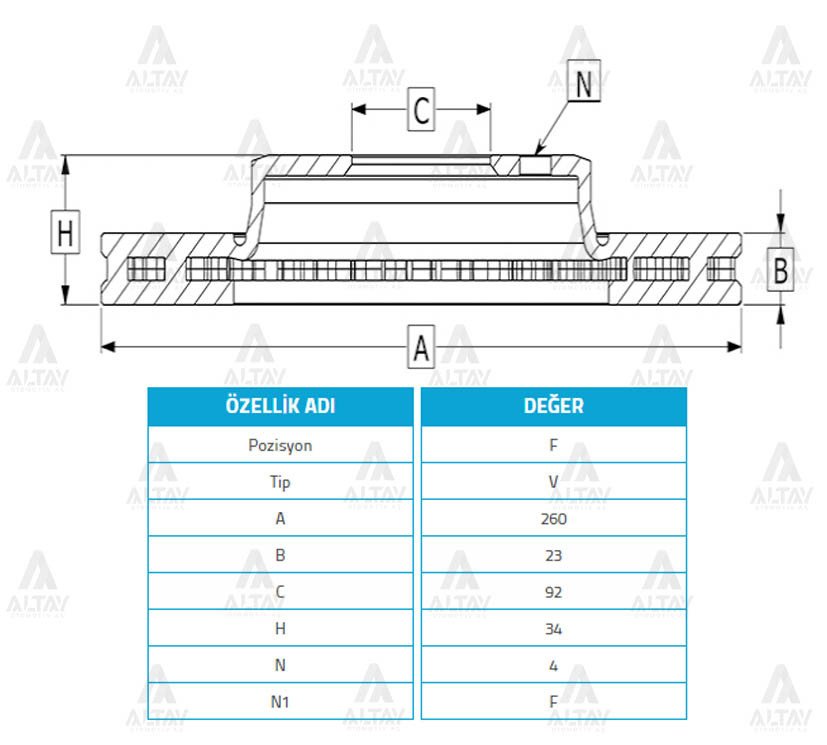 Fren Diski Accord 90-02 / Rover 618-620 / Ön Havalı 260-4 45251Sm4020