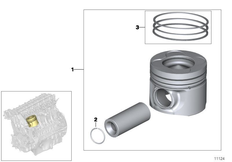 PİSTON BMW E46 E60 E61 E65 E83 E53 3 SERİSİ 5 SERİSİ 7 SERİSİ X3 X5 11257792004