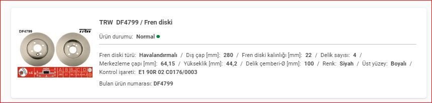 MINI COOPER S R56 ÖN FREN DİSKİ TAKIM 34116858651
