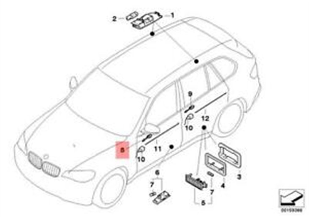 KAPI KOL AYDINLATMASI BMW E70,E71,E72 63316977251
