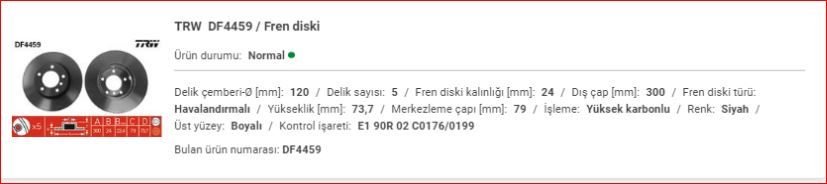BMW E87-E90 ÖN DİSK TAKIM 34116854998