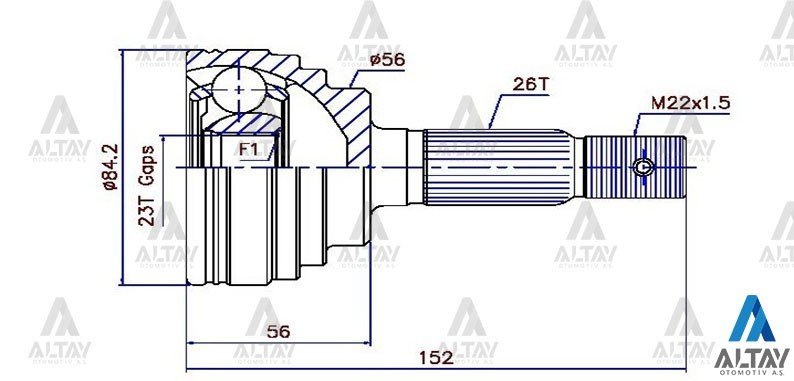 Aks Kafası Dış Corolla 88-02 / 1.3-1.6 26X56X23 4342016090