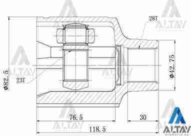 Aks Kafası İç 626 92-97 / Sağ 28X23X42,7 G56022520