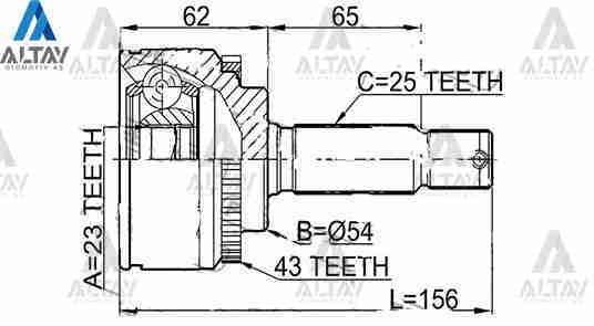 Aks Kafası Dış Carısma 96-00 / 1.8 25X23X54 MR910297