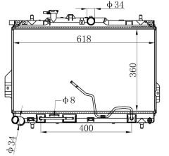 SU RADYATORU MATRIX 06=>     OTOMATIK  -  360x618x22 25310-17100