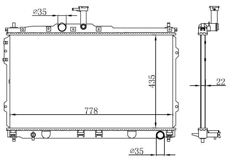 SU RADYATORU H1 08=>     MANUEL  -  435x778x22 25310-4H100