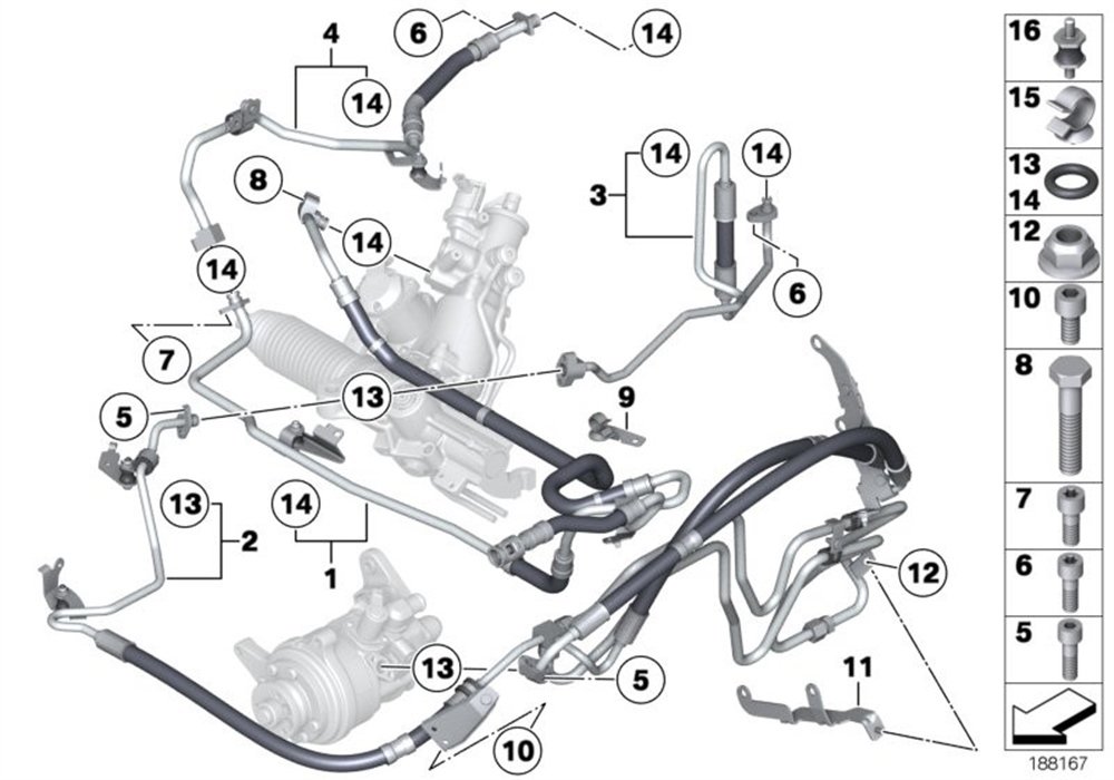 DİREKSİYON HORTUMU F01 F07 BMW 32416796376