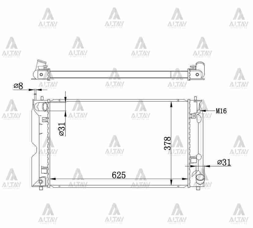 Radyatör Su Corolla 02-07 1.4 Dizel D4D 26Mm (Mt) 164000N031