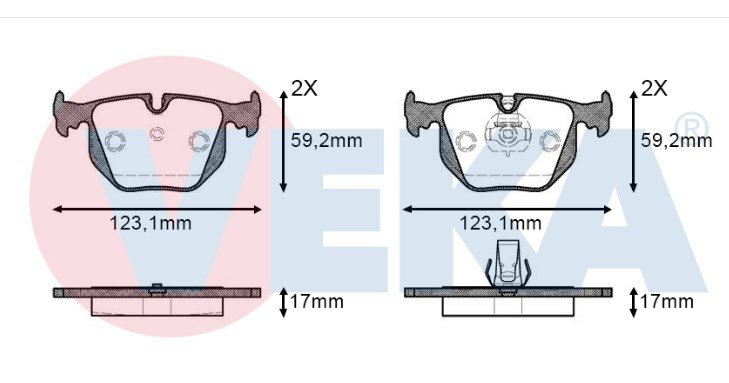 Fren Balata Arka Land Rover Rangerover Iıı 3.0 Td 6 17.00Mm 2002-2012 34211164582 Sfp000120 34211163833