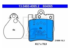 Fren Balatası W210 Arka (Tek Pim) 240>430 - 13046040652