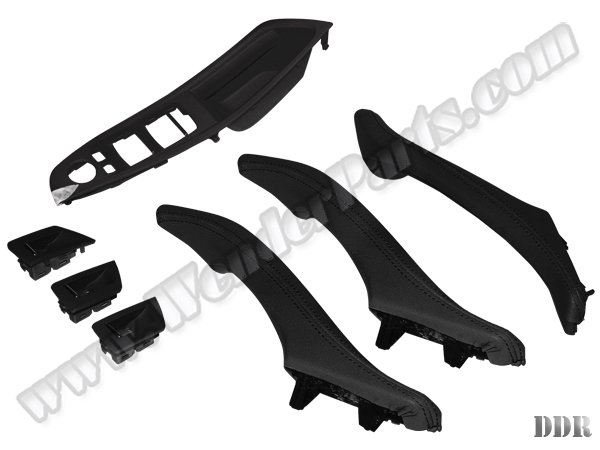 Kapı Tutamak Seti F10+LCI Ön&Arka; (Siyah) Deri Kaplamalı - 51417225873L7