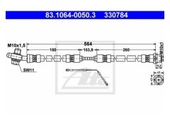 Fren Hortumu E53 Arka Sol - 83106400503