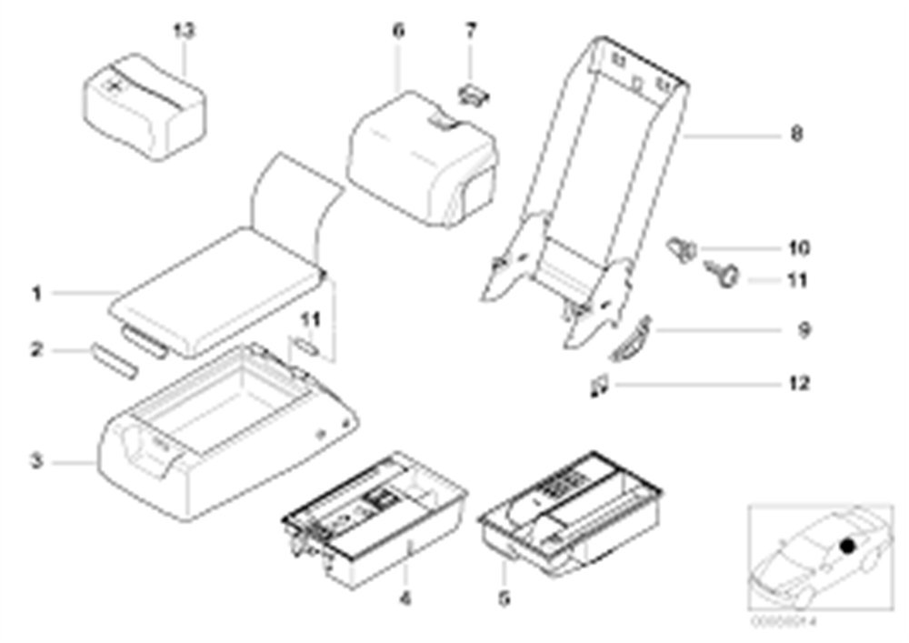 ORTA KONSUL KUTUSu BMW E38 84118175804