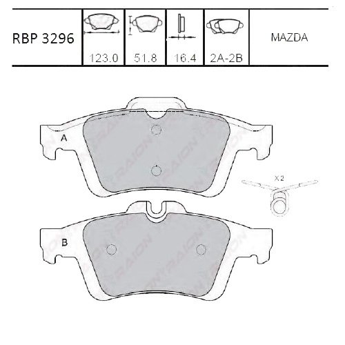 Arka Fren Balata - Mazda-3 04-12 / Focus 04- / Vectra-C 03- Rbp3296
