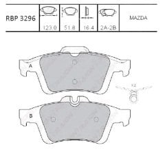 Arka Fren Balata - Mazda-3 04-12 / Focus 04- / Vectra-C 03- Rbp3296