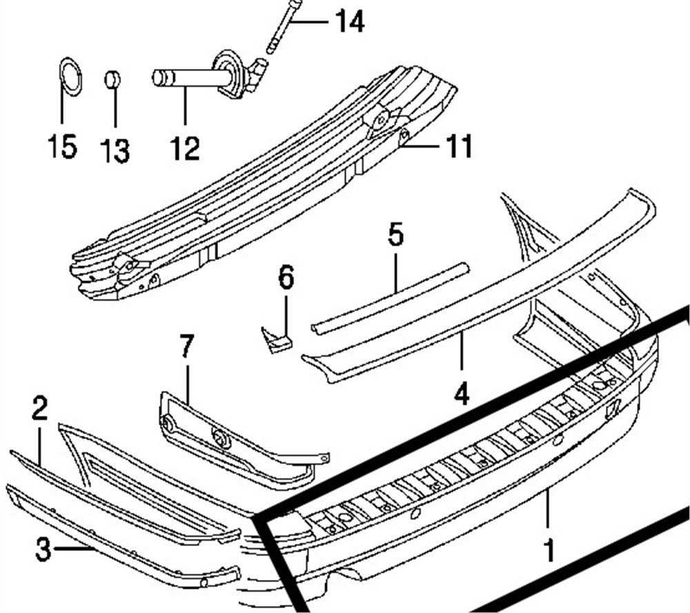 TAMPON ARKA E39 TOURİNG PDC Lİ BMW 51128221225