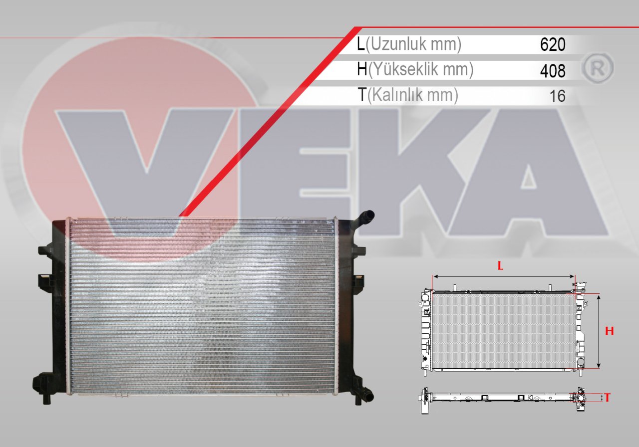 Su Radyatörü Klipsli (Yardımcı Radyatör) Brazing Golf 7 1.6 Tdı A-T/M-T 2012- 5Q0121251Gb