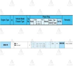 Segman Yarıs  99-05 1.3 / 75.50Mm / 2Nzfe / 0.50 Takım 28125050
