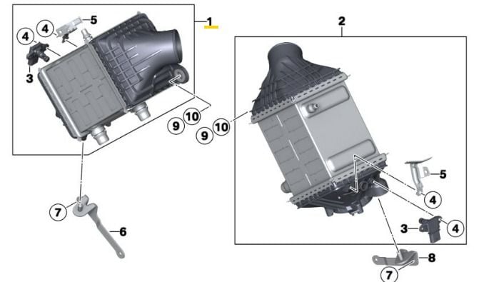 BMW F10 M5-F12 M6 (1-4) TURBO RADYATÖRÜ 17517843119