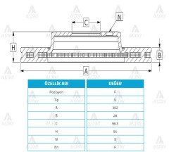 Fren Diski Sorento 02-10 / Ön Havalı 302-5 517123E000