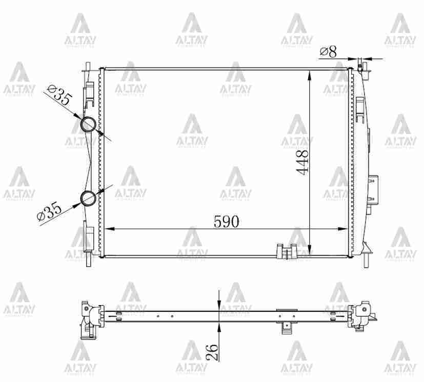 Radyatör Su Qashqaı 07-13 / Qashqaı+2 1.6 - 2.0 Benzinli 26Mm (Mt) 21400Jd000