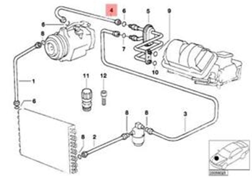 KLİMA BORUSU BMW E36 M40 64538391336