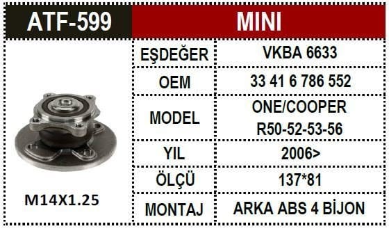 Mini Cooper R56 Arka Porya 33416786552 33416786552