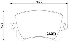 Fren Balatası Arka-Fişsiz BLF-BLR-BKP-CAXA-CAVA-CBA Pas6-Tiguan 2009-12 - 3C0698451E