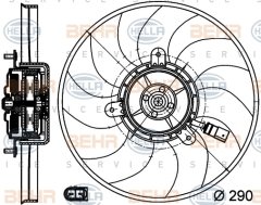 Vw Gf5-Gf6-Pas6  Küçük Sağ Fan Motoru 1K0959455Et