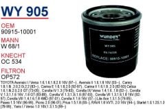 YAG FILTRESI COROLLA / YARIS / AURIS / CORONA / CARINA / AVENSIS 1.0 - 1.3- 1.5 15601-87109 - 15601-87104 - 90915-YZZJ1 - 260340-05000 - 90915-10003 - 90915-TA001