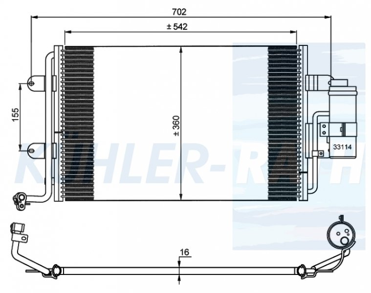 Klima Radyatörü Golf 4 1.4I. 16V Tuplu M-T 1997-2005 - 1J0820413B-D / 1J0820411 1J0820413A