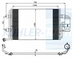 Klima Radyatörü Golf 4 1.4I. 16V Tuplu M-T 1997-2005 - 1J0820413B-D / 1J0820411 1J0820413A