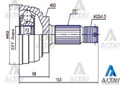 Aks Kafası Dış Accent 95-06 / Getz 03-06 / Absli 29 Diş Benzinli 25X50X22 4950822A00
