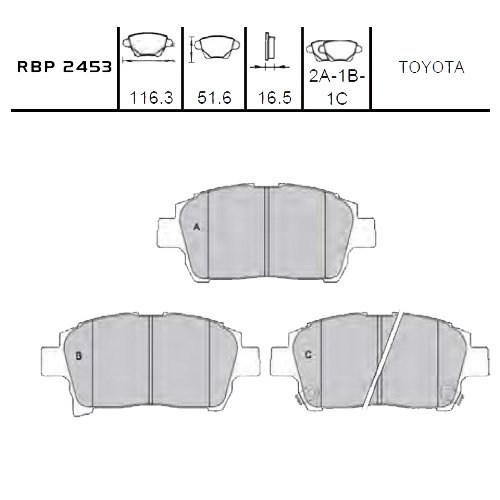 On Fren Balata - Corolla-Verso 02-04 / Geely-Ck 05- / Geely-Fc 09-13 Rbp2453